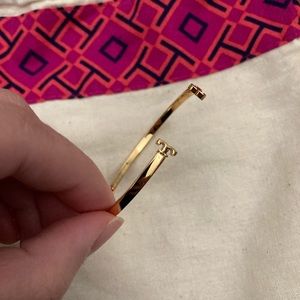 Tory Burch gold plated Logo T cuff bangle